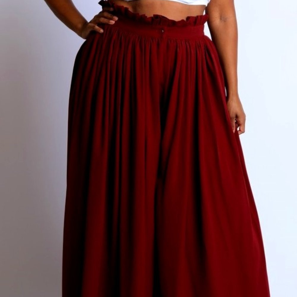 Palazzo Pant In Burgundy